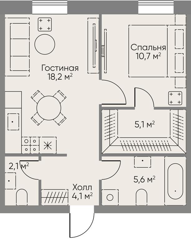 2-BD Apartment Sale, 64.9 sq. m. at Stories, zhiloy kompleks Storis na Mosfilmovskoy, kvartal Kinematograficheskiy, Moscow, Russia #1