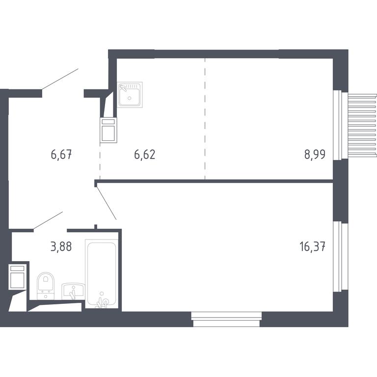 Продажа 1-комн. квартиры, 42,36 м² в ЖК «Мытищи Парк», Силикатная улица, 41к3, Мытищи, Московская область, Россия #1