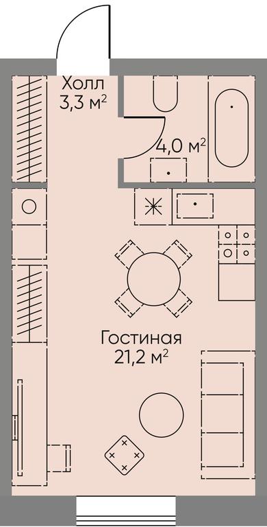 1-BD Apartment Sale, 39.6 sq. m. at Stories, zhiloy kompleks Storis na Mosfilmovskoy, kvartal Kinematograficheskiy, Moscow, Russia #1