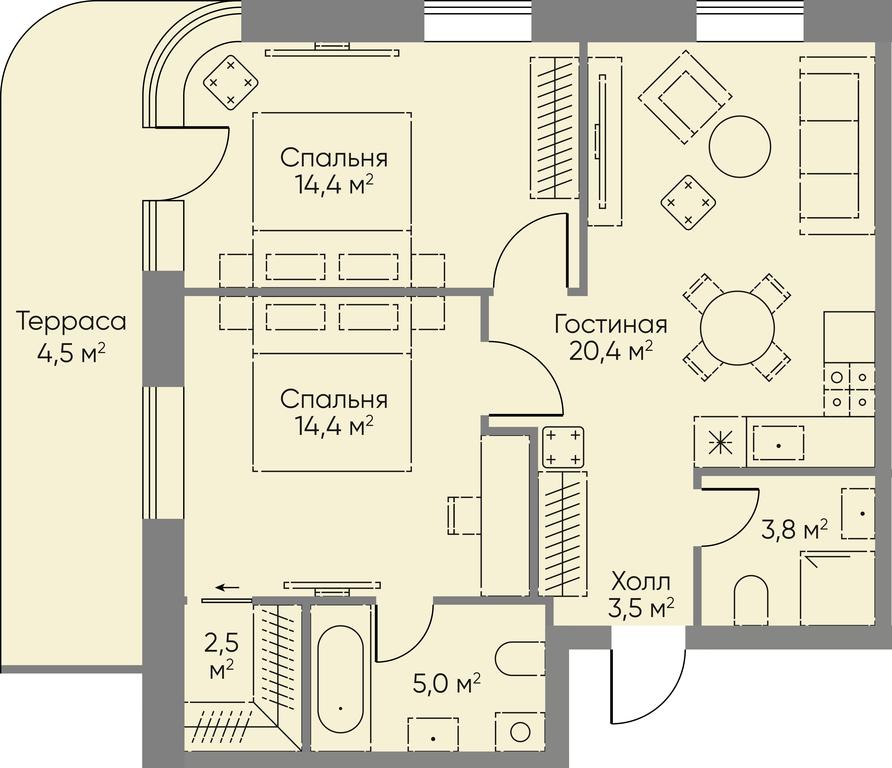 2-BD Apartment Sale, 64.5 sq. m. at Stories, zhiloy kompleks Storis na Mosfilmovskoy, kvartal Kinematograficheskiy, Moscow, Russia #1 2-BD Apartment Sale, 64.5 sq. m. at Stories, zhiloy kompleks Storis na Mosfilmovskoy, kvartal Kinematograficheskiy, Moscow, Russia #1