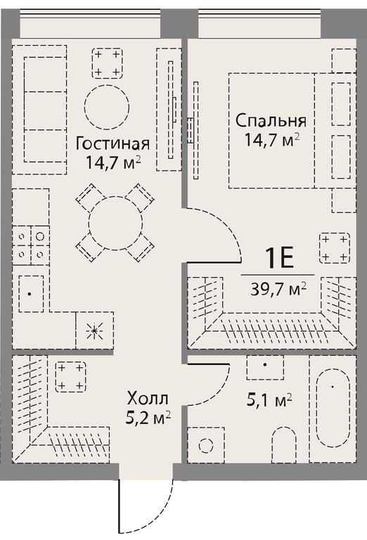1-BD Apartment Sale, 39.9平方米 at Stories, zhiloy kompleks Storis na Mosfilmovskoy, kvartal Kinematograficheskiy, Moscow, Russia #2
