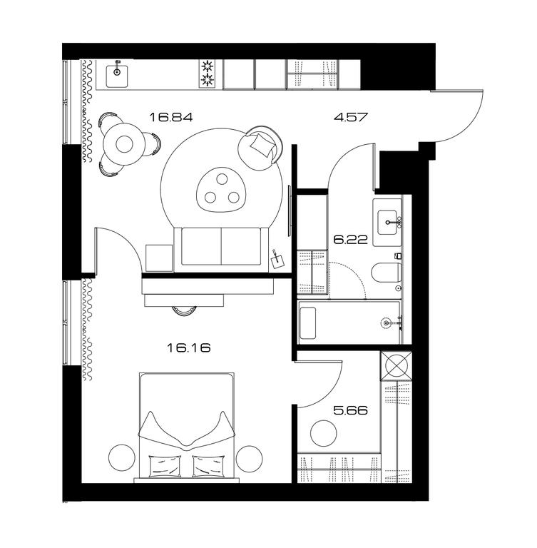 1-BD Apartment Sale, 51.2 sq. m. at Lunar, Leninsky Avenue, 38, Moscow, Russia #1 1-BD Apartment Sale, 51.2 sq. m. at Lunar, Leninsky Avenue, 38, Moscow, Russia #1