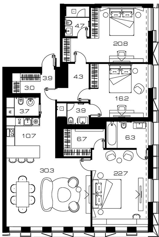 Продажа 3-комн. квартиры, 142,8 м² в ЖК «Лунар (Lunar)», Ленинский проспект, 38, Москва, Россия #1