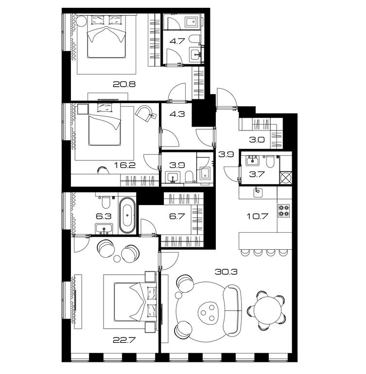 Продажа 3-комн. квартиры, 142,9 м² в ЖК «Лунар (Lunar)», Ленинский проспект, 38, Москва, Россия #1 Продажа 3-комн. квартиры, 142,9 м² в ЖК «Лунар (Lunar)», Ленинский проспект, 38, Москва, Россия #1