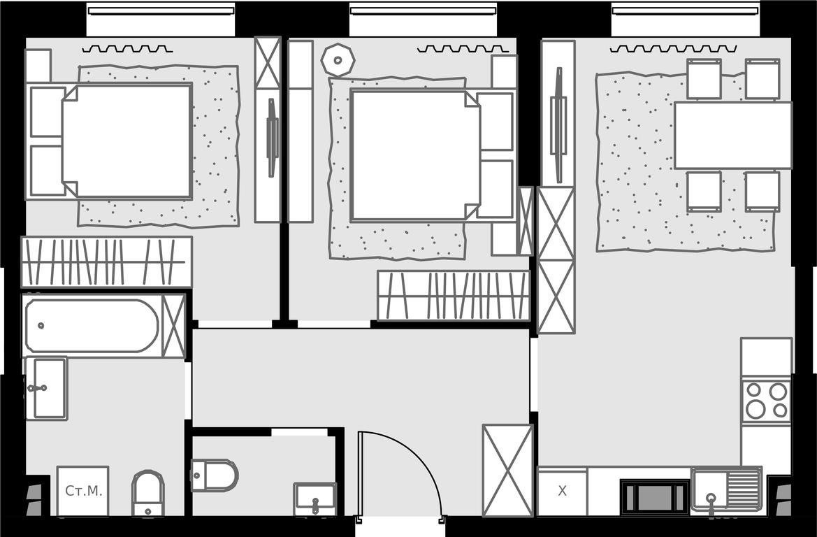 2-BD Apartment Sale, 62.3平方米 at Malevich, Otradnaya Street, 8, Moscow, Russia #1 2-BD Apartment Sale, 62.3平方米 at Malevich, Otradnaya Street, 8, Moscow, Russia #1