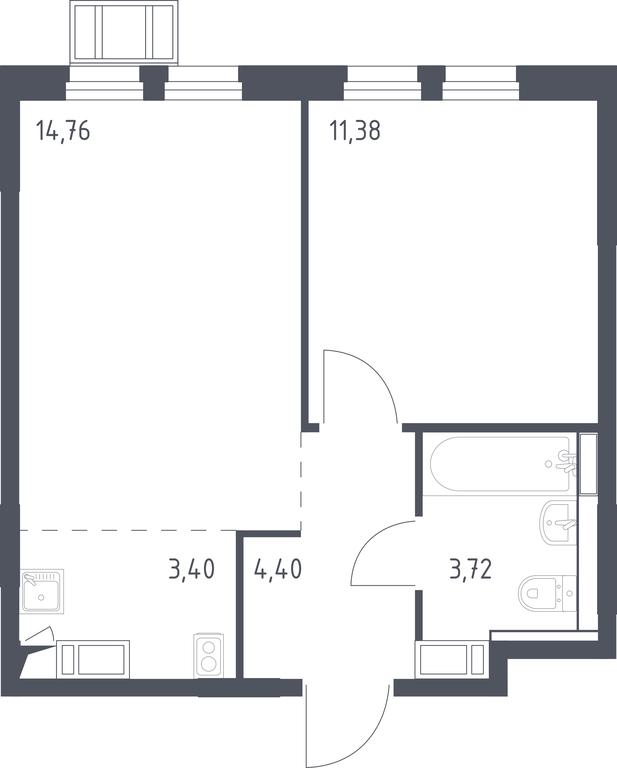 1-BD Apartment Sale, 37.66 sq. m. at Gorki Park, Shkolnaya ulitsa, 2, derevnya Korobovo, Leninskiy City District, Moscow Region, Russia #1