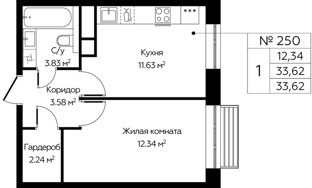 Apartment Sale, 33.62 sq. m. at Novograd Pavlino, Kosinskoye shosse, 2, Novoye Pavlino Microdistrict, Balashikha, Moscow Region, Russia #1