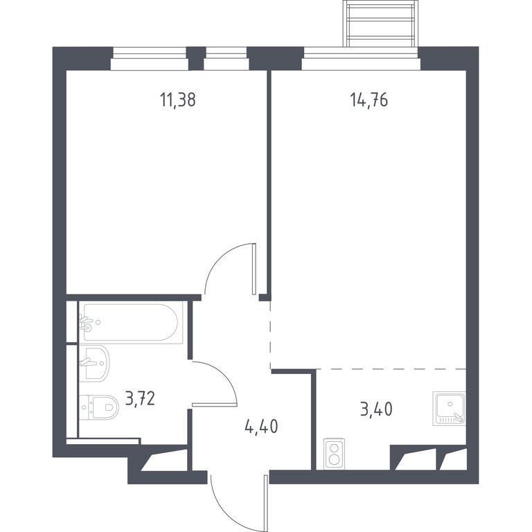 1-BD Apartment Sale, 37.66 sq. m. at Gorki Park, Shkolnaya ulitsa, 2, derevnya Korobovo, Leninskiy City District, Moscow Region, Russia #1