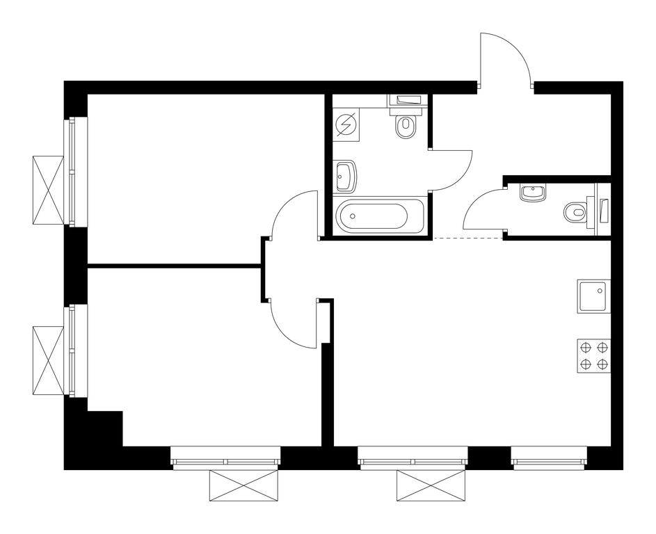 2-BD Apartment Sale, 53.8 sq. m. at Kavkazskiy Bulvar 51, Kavkazsky Boulevard, 51с3, Moscow, Russia #1