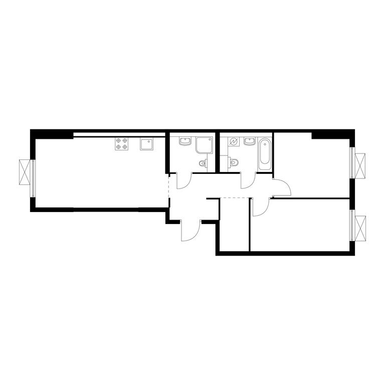 2-BD Apartment Sale, 61.5 sq. m. at Liublinskiy Park, Lyublinskaya Street, 78к2, Moscow, Russia #1