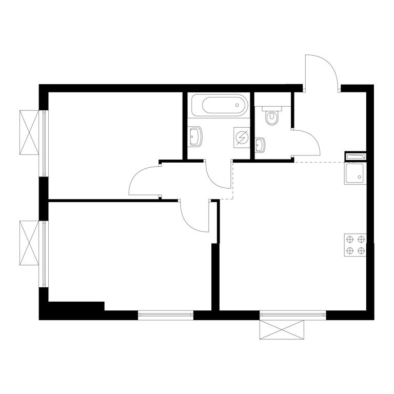 2-BD Apartment Sale, 47.7平方米 at Liublinskiy Park, Lyublinskaya Street, 78к2, Moscow, Russia #1 2-BD Apartment Sale, 47.7平方米 at Liublinskiy Park, Lyublinskaya Street, 78к2, Moscow, Russia #1