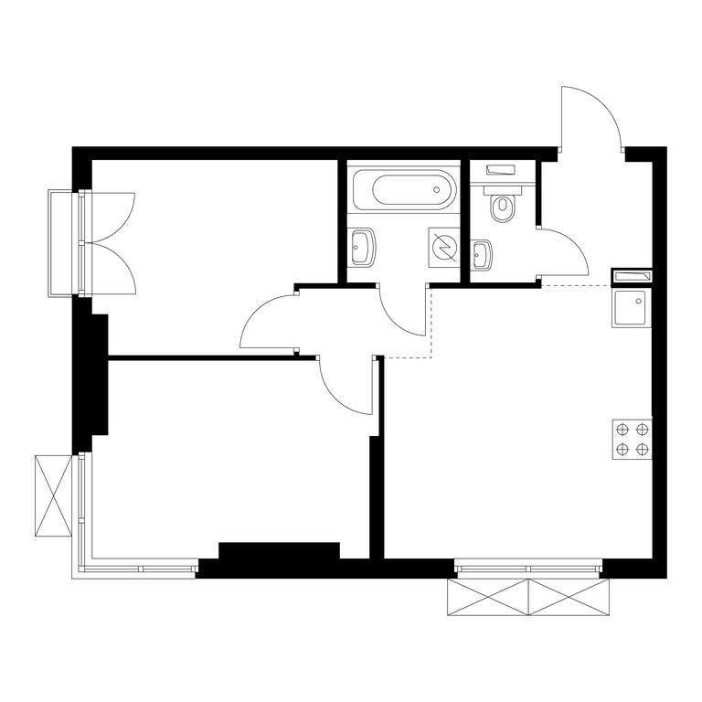 2-BD Apartment Sale, 45.8 sq. m. at Rustaveli 14, Rustaveli Street, 14с20, Moscow, Russia #1 2-BD Apartment Sale, 45.8 sq. m. at Rustaveli 14, Rustaveli Street, 14с20, Moscow, Russia #1