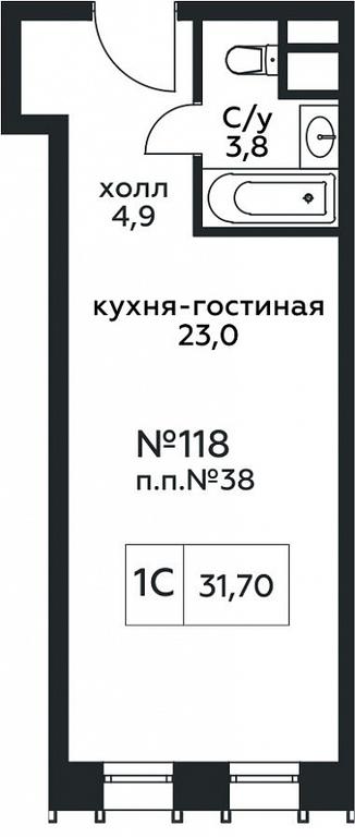 Apartment Sale, 31.7平方米 at Stremyannyj 2, Stremyanniy Lane, 2, Moscow, Russia #1 Apartment Sale, 31.7平方米 at Stremyannyj 2, Stremyanniy Lane, 2, Moscow, Russia #1