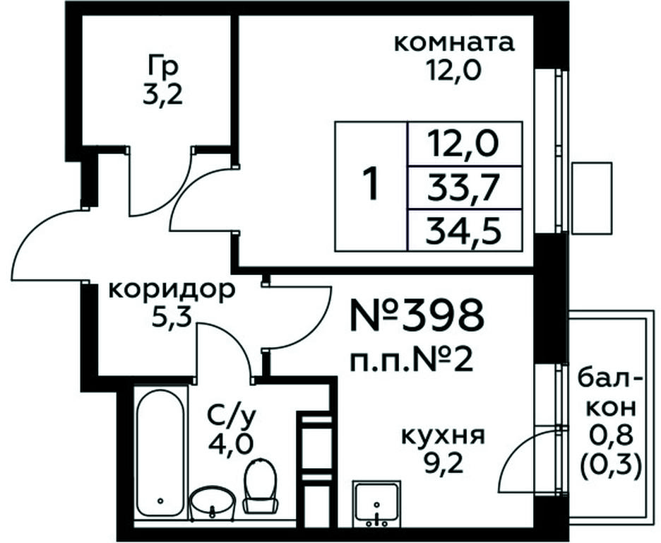 Продажа квартиры, 34,5 м² в ЖК «Цветочные Поляны», квартал № 23, поселение Филимонковское, Москва, Россия #1