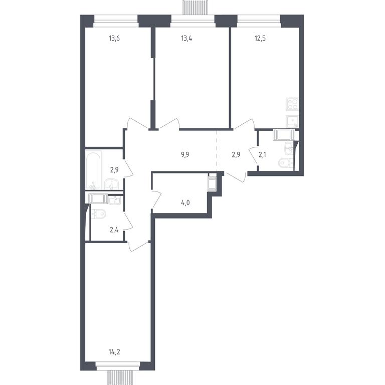 2-BD Apartment Sale, 77.1平方米 at Mytishchi Park, Silikatnaya ulitsa, 41к3, Mytischi, Moscow Region, Russia #1 2-BD Apartment Sale, 77.1平方米 at Mytishchi Park, Silikatnaya ulitsa, 41к3, Mytischi, Moscow Region, Russia #1