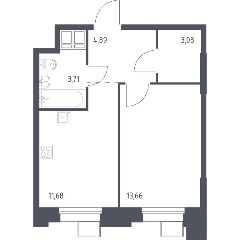 Apartment Sale, 37.25平方米 at Troparevo Park, Kiyevskoye shosse, 21-y kilometr, 3с4, Mosrentgen Settlement, Moscow, Russia #1