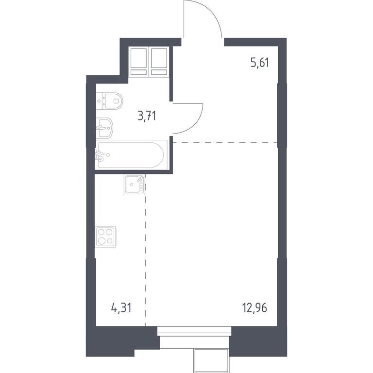 Apartment Sale, 26.85平方米 at Troparevo Park, Kiyevskoye shosse, 21-y kilometr, 3с4, Mosrentgen Settlement, Moscow, Russia #1 Apartment Sale, 26.85平方米 at Troparevo Park, Kiyevskoye shosse, 21-y kilometr, 3с4, Mosrentgen Settlement, Moscow, Russia #1