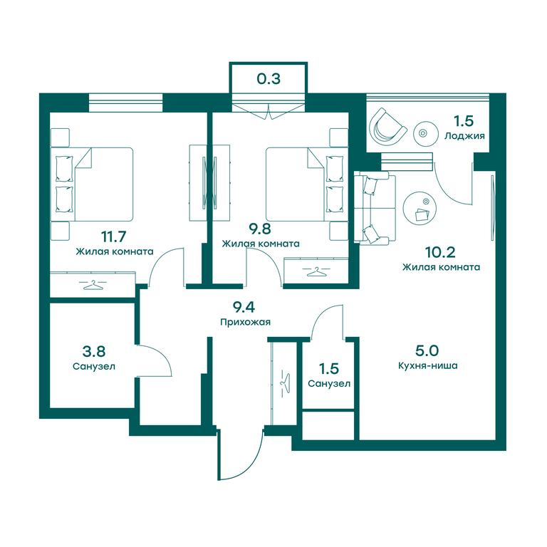 1-BD Apartment Sale, 52.3 sq. m. at Ravnovesie, zhiloy kompleks Ravnovesiye, selo Perkhushkovo, Odintsovskiy City District, Moscow Region, Russia #1 1-BD Apartment Sale, 52.3 sq. m. at Ravnovesie, zhiloy kompleks Ravnovesiye, selo Perkhushkovo, Odintsovskiy City District, Moscow Region, Russia #1