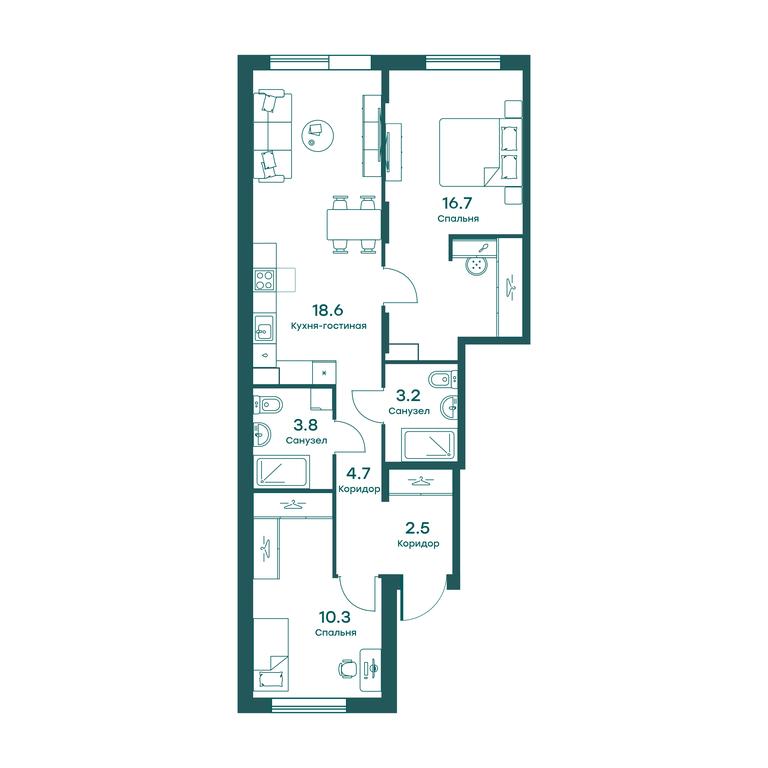 2-BD Apartment Sale, 59.9 sq. m. at Ravnovesie, zhiloy kompleks Ravnovesiye, selo Perkhushkovo, Odintsovskiy City District, Moscow Region, Russia #1 2-BD Apartment Sale, 59.9 sq. m. at Ravnovesie, zhiloy kompleks Ravnovesiye, selo Perkhushkovo, Odintsovskiy City District, Moscow Region, Russia #1