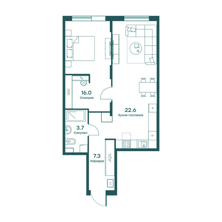 1-BD Apartment Sale, 49.6平方米 at Ravnovesie, zhiloy kompleks Ravnovesiye, selo Perkhushkovo, Odintsovskiy City District, Moscow Region, Russia #1 1-BD Apartment Sale, 49.6平方米 at Ravnovesie, zhiloy kompleks Ravnovesiye, selo Perkhushkovo, Odintsovskiy City District, Moscow Region, Russia #1