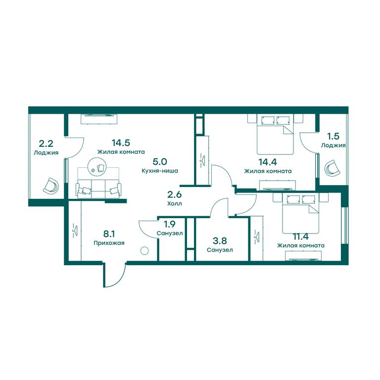 2-BD Apartment Sale, 62.2 sq. m. at Ravnovesie, zhiloy kompleks Ravnovesiye, selo Perkhushkovo, Odintsovskiy City District, Moscow Region, Russia #1 2-BD Apartment Sale, 62.2 sq. m. at Ravnovesie, zhiloy kompleks Ravnovesiye, selo Perkhushkovo, Odintsovskiy City District, Moscow Region, Russia #1
