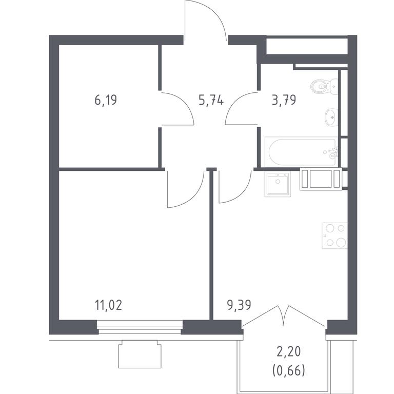 Apartment Sale, 36.1 sq. m. at Tomilino Park, 1-y kvartal, posyolok Zhilino-1, Lubertsy City District, Moscow Region, Russia #1