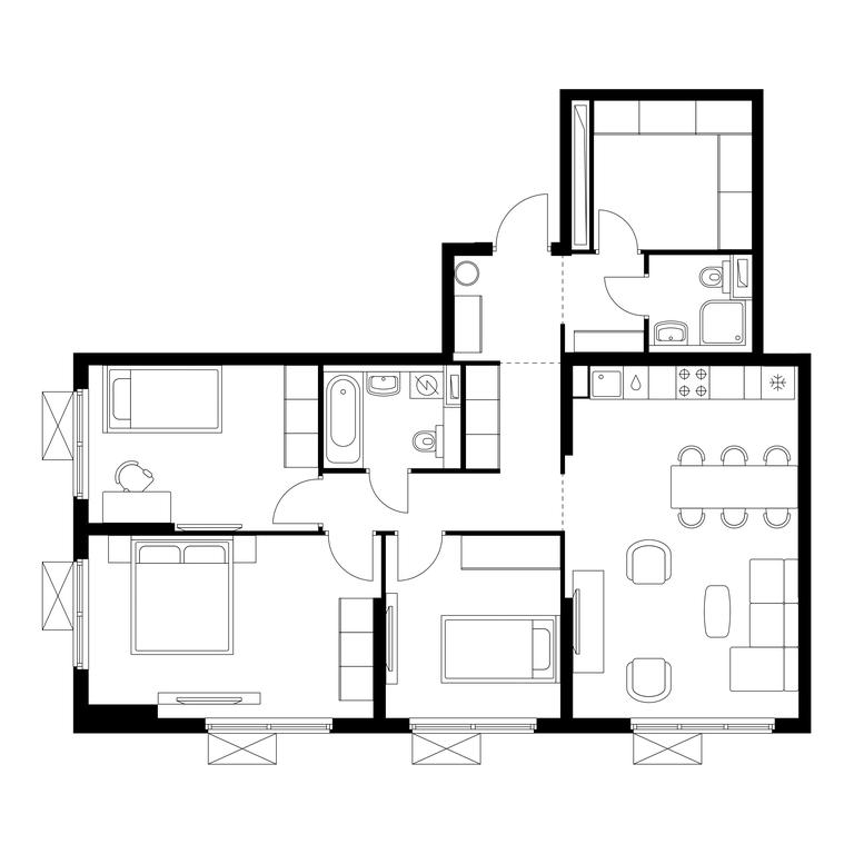3-BD Apartment Sale, 89.5平方米 at Yauza Park, ulitsa Kolontsova, 4, Mytischi, Moscow Region, Russia #1