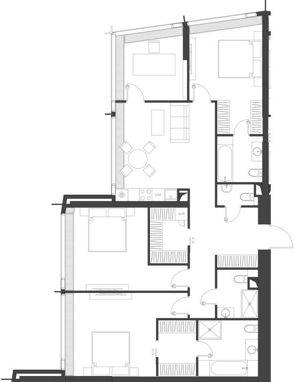 3-BD Apartment Sale, 129.72平方米 at Dom Dau, 1st Krasnogvardeysky Drive, 12с6, Moscow, Russia #1