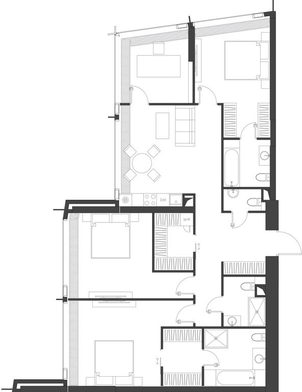 3-BD Apartment Sale, 129.72平方米 at Dom Dau, 1st Krasnogvardeysky Drive, 12с6, Moscow, Russia #1