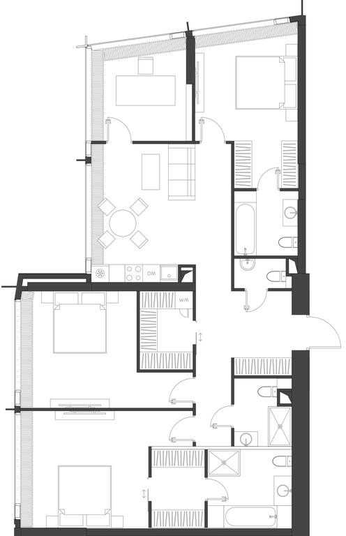 3-BD Apartment Sale, 129.72平方米 at Dom Dau, 1st Krasnogvardeysky Drive, 12с6, Moscow, Russia #1