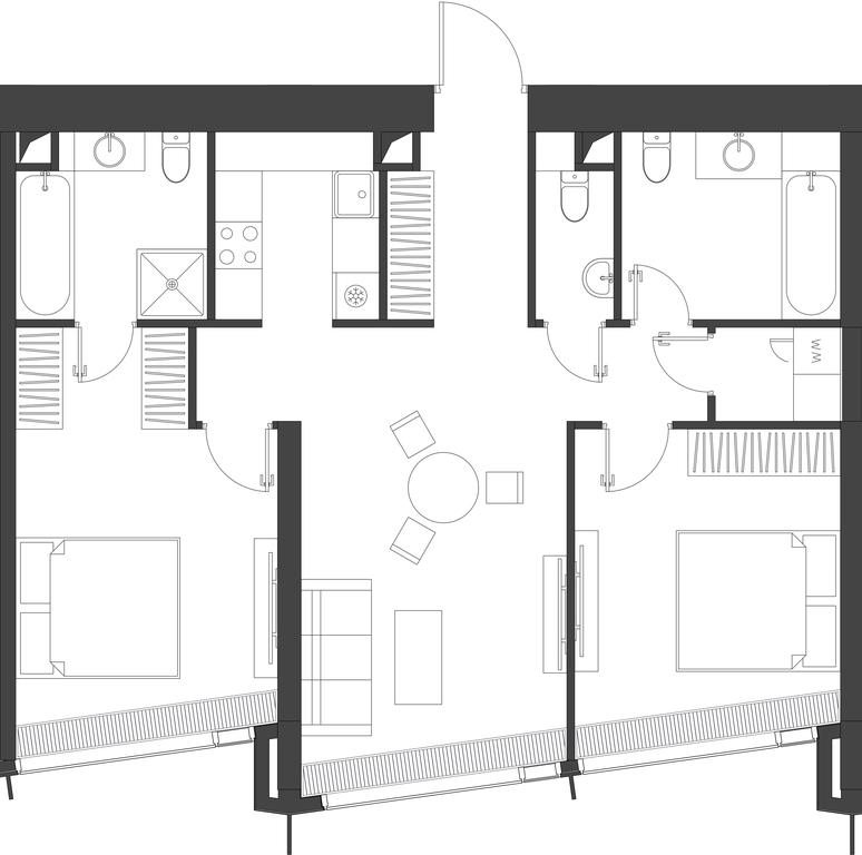 2-BD Apartment Sale, 77.3平方米 at Dom Dau, 1st Krasnogvardeysky Drive, 12с6, Moscow, Russia #1