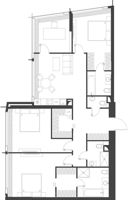 3-BD Apartment Sale, 125.11 sq. m. at Dom Dau, 1st Krasnogvardeysky Drive, 12с6, Moscow, Russia #1 3-BD Apartment Sale, 125.11 sq. m. at Dom Dau, 1st Krasnogvardeysky Drive, 12с6, Moscow, Russia #1