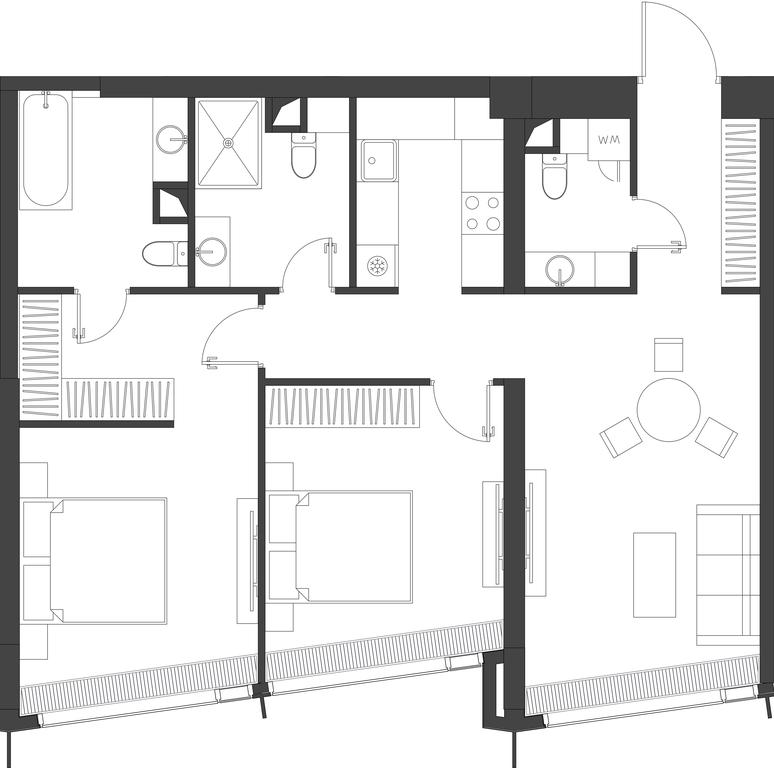 2-BD Apartment Sale, 83.85 sq. m. at Dom Dau, 1st Krasnogvardeysky Drive, 12с6, Moscow, Russia #1 2-BD Apartment Sale, 83.85 sq. m. at Dom Dau, 1st Krasnogvardeysky Drive, 12с6, Moscow, Russia #1