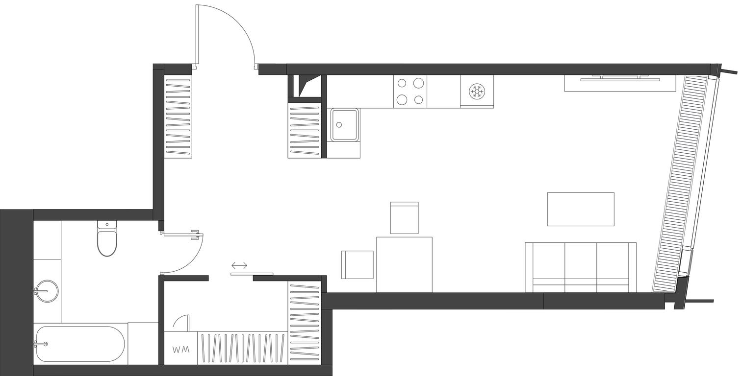 Apartment Sale, 46.55 sq. m. at Dom Dau, 1st Krasnogvardeysky Drive, 12с6, Moscow, Russia #1