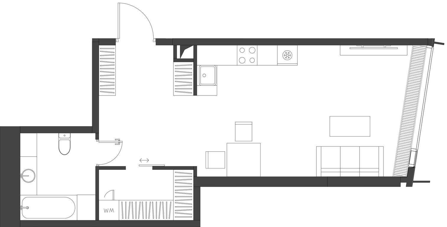Apartment Sale, 46.55 sq. m. at Dom Dau, 1st Krasnogvardeysky Drive, 12с6, Moscow, Russia #1 Apartment Sale, 46.55 sq. m. at Dom Dau, 1st Krasnogvardeysky Drive, 12с6, Moscow, Russia #1