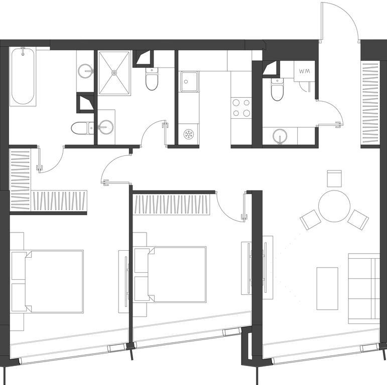 2-BD Apartment Sale, 83.85 sq. m. at Dom Dau, 1st Krasnogvardeysky Drive, 12с6, Moscow, Russia #1 2-BD Apartment Sale, 83.85 sq. m. at Dom Dau, 1st Krasnogvardeysky Drive, 12с6, Moscow, Russia #1