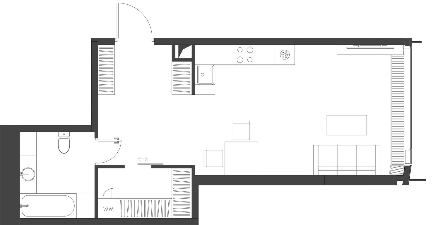Apartment Sale, 45.55平方米 at Dom Dau, 1st Krasnogvardeysky Drive, 12с6, Moscow, Russia #1