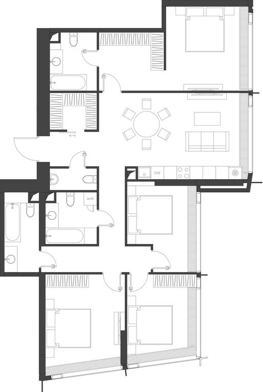 4-BD Apartment Sale, 130.07 sq. m. at Dom Dau, 1st Krasnogvardeysky Drive, 12с6, Moscow, Russia #1 4-BD Apartment Sale, 130.07 sq. m. at Dom Dau, 1st Krasnogvardeysky Drive, 12с6, Moscow, Russia #1