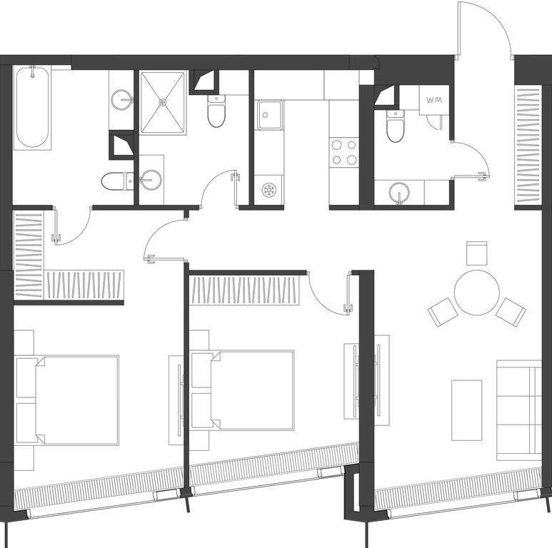 2-BD Apartment Sale, 83.85 sq. m. at Dom Dau, 1st Krasnogvardeysky Drive, 12с6, Moscow, Russia #1 2-BD Apartment Sale, 83.85 sq. m. at Dom Dau, 1st Krasnogvardeysky Drive, 12с6, Moscow, Russia #1