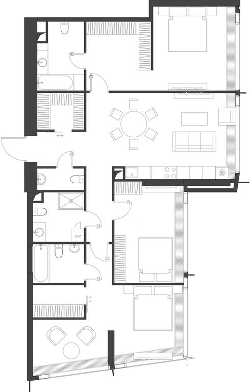3-BD Apartment Sale, 126.25 sq. m. at Dom Dau, 1st Krasnogvardeysky Drive, 12с6, Moscow, Russia #1