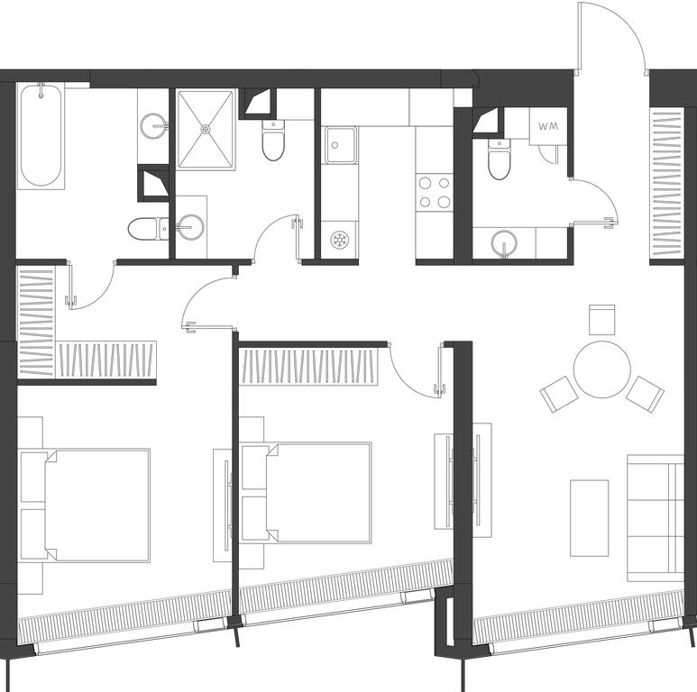 2-BD Apartment Sale, 83.85 sq. m. at Dom Dau, 1st Krasnogvardeysky Drive, 12с6, Moscow, Russia #1 2-BD Apartment Sale, 83.85 sq. m. at Dom Dau, 1st Krasnogvardeysky Drive, 12с6, Moscow, Russia #1
