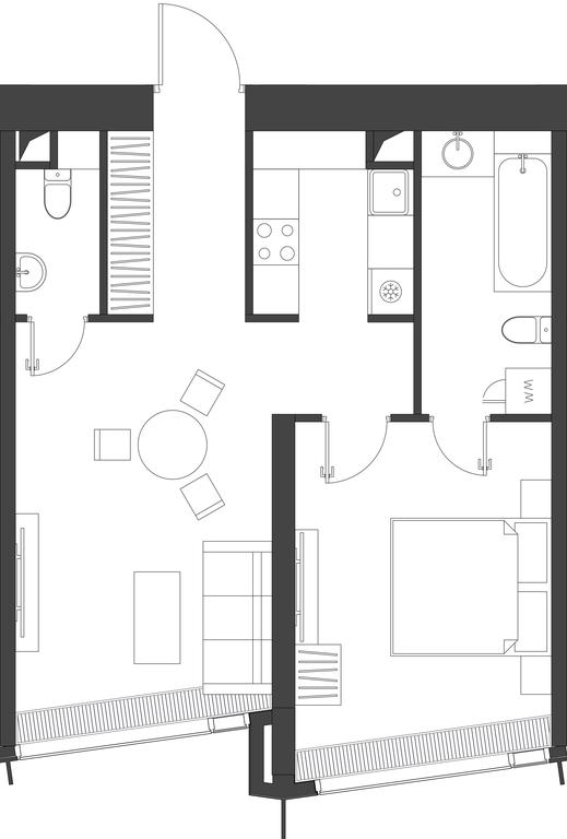 1-BD Apartment Sale, 54.22 sq. m. at Dom Dau, 1st Krasnogvardeysky Drive, 12с6, Moscow, Russia #1 1-BD Apartment Sale, 54.22 sq. m. at Dom Dau, 1st Krasnogvardeysky Drive, 12с6, Moscow, Russia #1