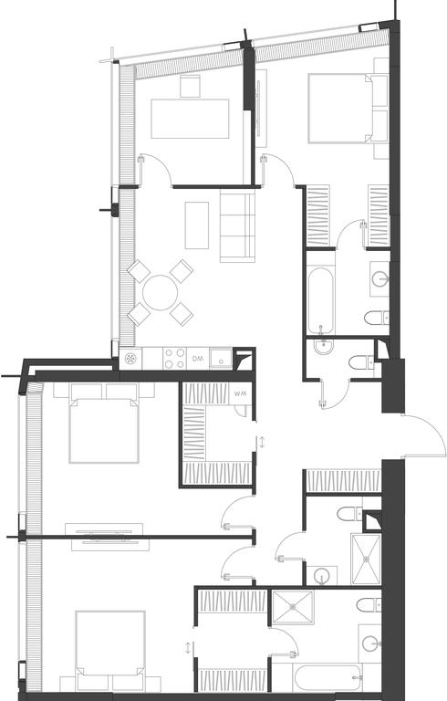 3-BD Apartment Sale, 129.72 sq. m. at Dom Dau, 1st Krasnogvardeysky Drive, 12с6, Moscow, Russia #1