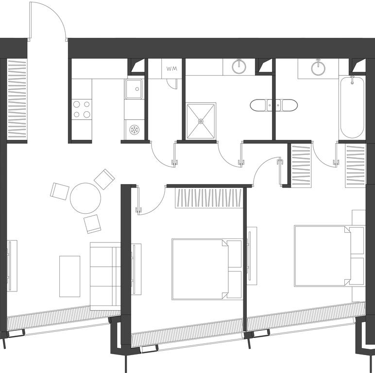 2-BD Apartment Sale, 80.8 sq. m. at Dom Dau, 1st Krasnogvardeysky Drive, 12с6, Moscow, Russia #1
