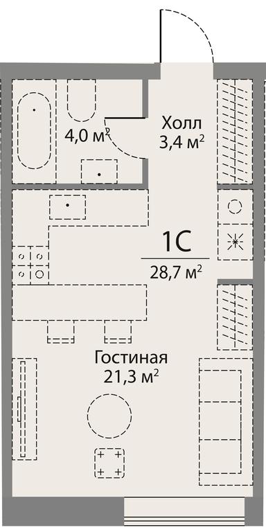 Apartment Sale, 28.7 sq. m. at Stories, zhiloy kompleks Storis na Mosfilmovskoy, kvartal Kinematograficheskiy, Moscow, Russia #1 Apartment Sale, 28.7 sq. m. at Stories, zhiloy kompleks Storis na Mosfilmovskoy, kvartal Kinematograficheskiy, Moscow, Russia #1