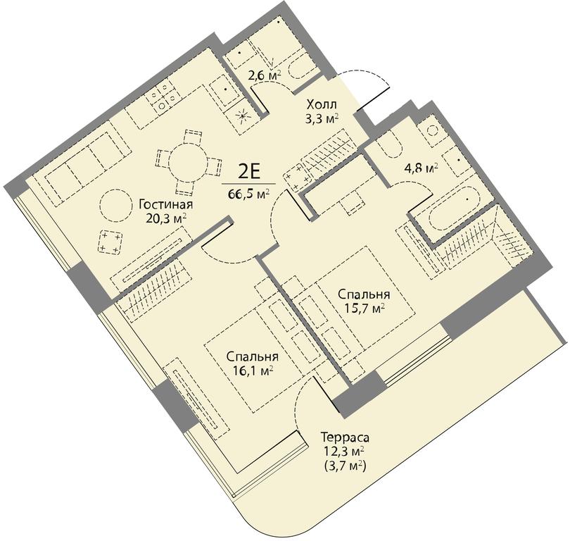 2-BD Apartment Sale, 66.5 sq. m. at Stories, zhiloy kompleks Storis na Mosfilmovskoy, kvartal Kinematograficheskiy, Moscow, Russia #1 2-BD Apartment Sale, 66.5 sq. m. at Stories, zhiloy kompleks Storis na Mosfilmovskoy, kvartal Kinematograficheskiy, Moscow, Russia #1