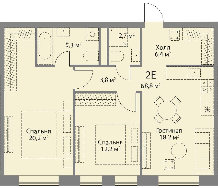 2-BD Apartment Sale, 69.2 sq. m. at Stories, zhiloy kompleks Storis na Mosfilmovskoy, kvartal Kinematograficheskiy, Moscow, Russia #1 2-BD Apartment Sale, 69.2 sq. m. at Stories, zhiloy kompleks Storis na Mosfilmovskoy, kvartal Kinematograficheskiy, Moscow, Russia #1
