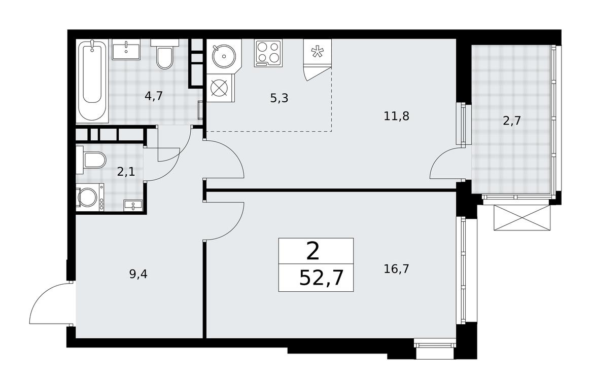 1-BD Apartment Sale, 52.7平方米 at Dzen-Kvartaly, ulitsa Aleksandry Monakhovoy, 2/3, Sosenskoye Settlement, Moscow, Russia #2 1-BD Apartment Sale, 52.7平方米 at Dzen-Kvartaly, ulitsa Aleksandry Monakhovoy, 2/3, Sosenskoye Settlement, Moscow, Russia #2