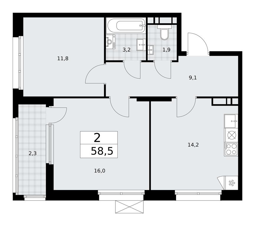1-BD Apartment Sale, 58.5平方米 at Dzen-Kvartaly, ulitsa Aleksandry Monakhovoy, 2/3, Sosenskoye Settlement, Moscow, Russia #2 1-BD Apartment Sale, 58.5平方米 at Dzen-Kvartaly, ulitsa Aleksandry Monakhovoy, 2/3, Sosenskoye Settlement, Moscow, Russia #2