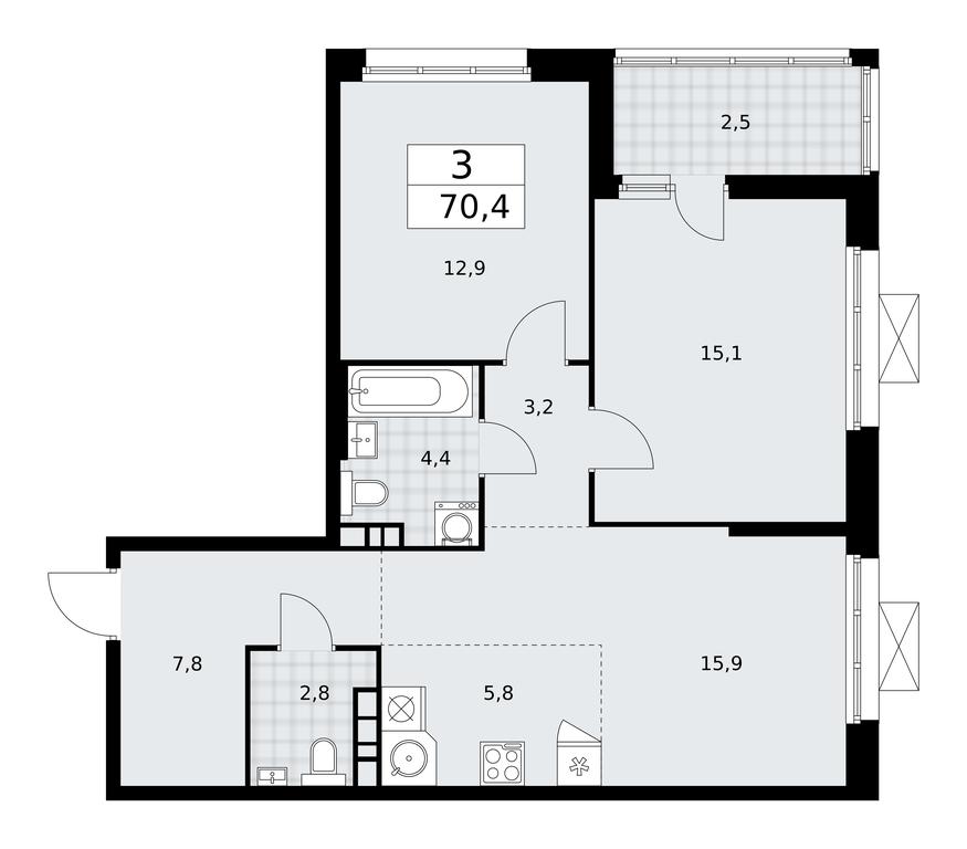 2-BD Apartment Sale, 70.4平方米 at Dzen-Kvartaly, ulitsa Aleksandry Monakhovoy, 2/3, Sosenskoye Settlement, Moscow, Russia #1 2-BD Apartment Sale, 70.4平方米 at Dzen-Kvartaly, ulitsa Aleksandry Monakhovoy, 2/3, Sosenskoye Settlement, Moscow, Russia #1
